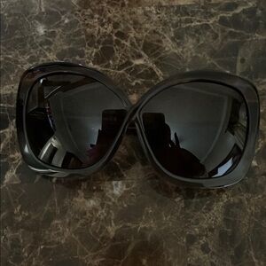 Tom Ford Black Chunky Oversized Sunglasses